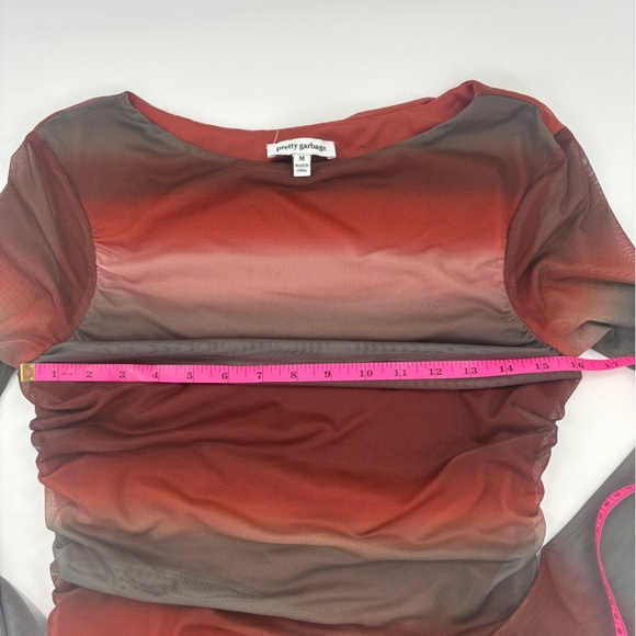 Pretty Garbage Mini Ruched Red Black Dress - Picture 8 of 8